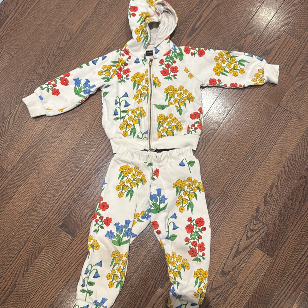 Mini Rodini floral sweatsuit
